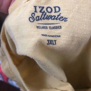 Izod Mens Yellow Relaxed Tee